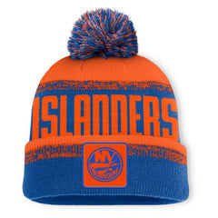 New York Islanders Fanatics Fundamentals Thrive Cuffed Knit Hat with Pom - Royal/Orange Hats