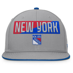 New York Rangers Fanatics Fundamentals Duo Split Logo Snapback Hat - Gray Hats