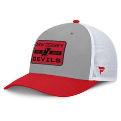 New Jersey Devils Fanatics Fundamental Adapt Trucker Adjustable Hat - Gray/Red Jerseys