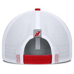 New Jersey Devils Fanatics Fundamental Adapt Trucker Adjustable Hat - Gray/Red Jerseys