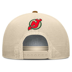 New Jersey Devils Fanatics Heritage Fetch A-Frame Trucker Adjustable Hat - Brown/Cream Jerseys