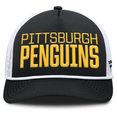 Pittsburgh Penguins Fanatics Heritage Dutch A-Frame Trucker Adjustable Hat - Black/White Hats