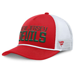 New Jersey Devils Fanatics Heritage Dutch A-Frame Trucker Adjustable Hat - Red/White Jerseys