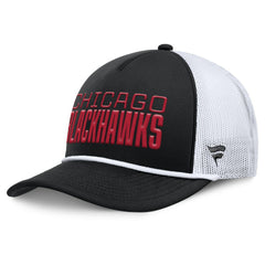 Chicago Blackhawks Fanatics Heritage Dutch A-Frame Trucker Adjustable Hat - Black/White Hats