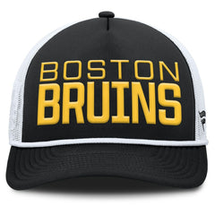 Boston Bruins Fanatics Heritage Dutch A-Frame Trucker Adjustable Hat - Black/White Hats
