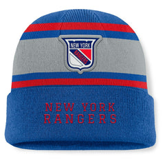 New York Rangers Fanatics Heritage Varsity Cuffed Knit Hat - Blue Hats