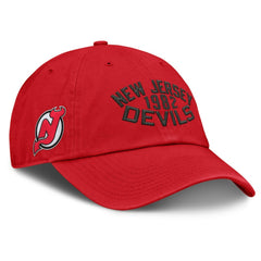 New Jersey Devils Fanatics Fundamentals Archer Adjustable Hat - Red Jerseys