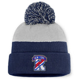 New York Rangers Fanatics Authentic Pro Home Ice Cuffed Knit Hat with Pom - Navy/Gray Hats