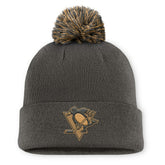 Pittsburgh Penguins Fanatics Authentic Pro Military Appreciation Cuffed Knit Hat with Pom - Charcoal Hats