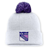 New York Rangers Fanatics Authentic Pro Hockey Fights Cancer Cuffed Knit Hat with Pom - White Hats