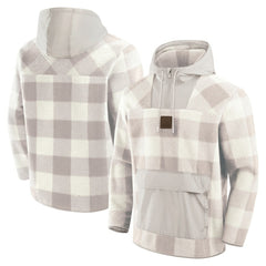 Cleveland Browns Elements Plaid Polar Fleece Quarter-Zip Hoodie - Gray on sale