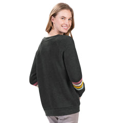 New York Yankees G-III 4Her by Carl Banks Women's Allana Stripe Pullover Sweatshirt Charcoal