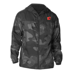 Calgary Flames Columbia Camo Flash Challenger Omni-Shade Full-Zip Hoodie Windbreaker - Black Hoodies