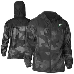Dallas Stars Columbia Camo Flash Challenger Omni-Shade Full-Zip Hoodie Windbreaker - Black Hoodies