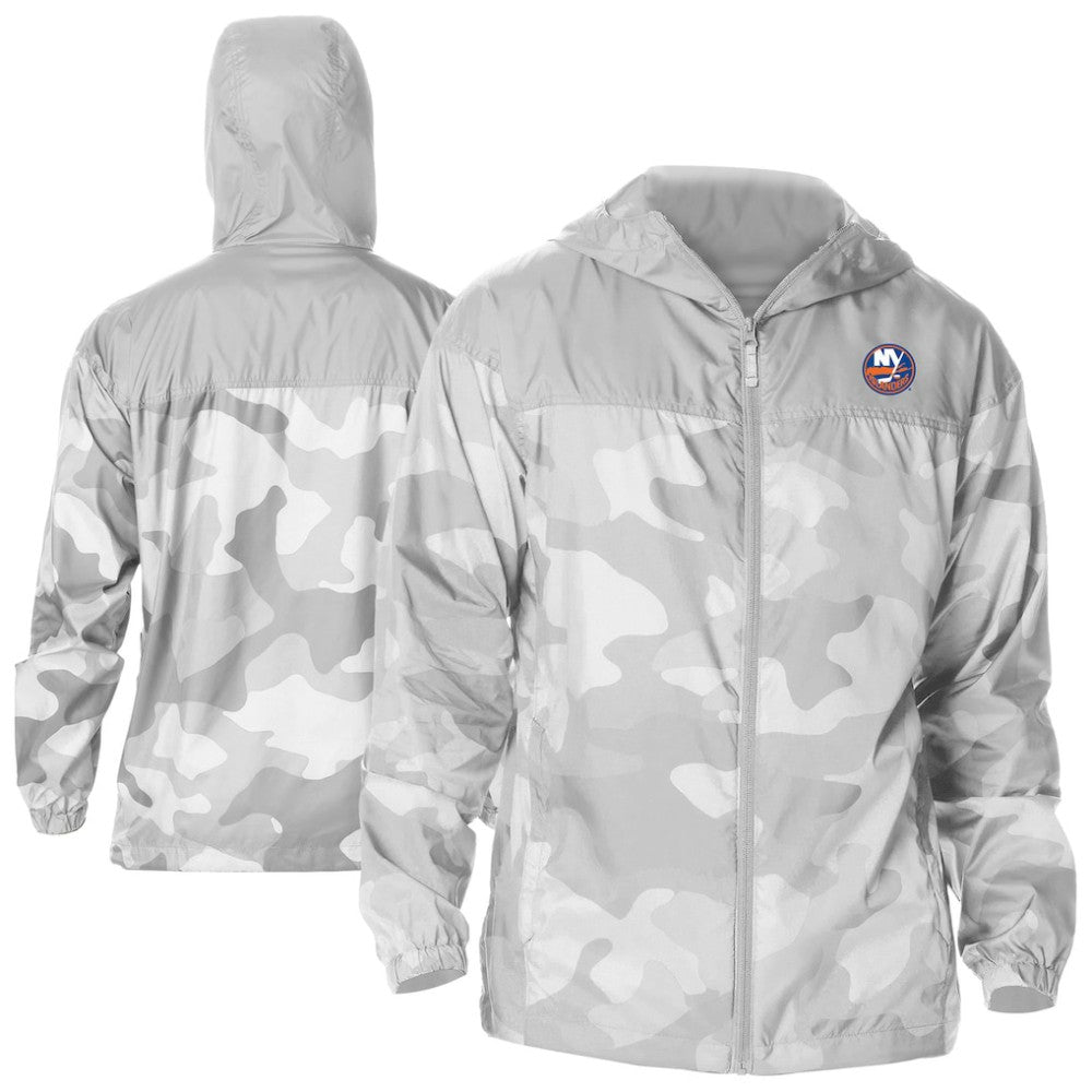 New York Islanders Columbia Camo Flash Challenger Omni-Shade Full-Zip Hoodie Windbreaker - Gray Hoodies