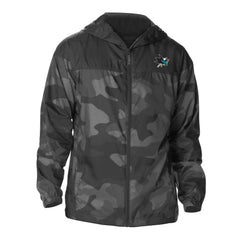 San Jose Sharks Columbia Camo Flash Challenger Omni-Shade Full-Zip Hoodie Windbreaker - Black Hoodies