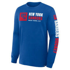 New York Rangers Fanatics Goal Crease Legacy Long Sleeve T-Shirt - Blue T-shirts