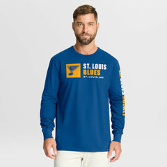 St. Louis Blues Fanatics Goal Crease Legacy Long Sleeve T-Shirt - Blue T-shirts