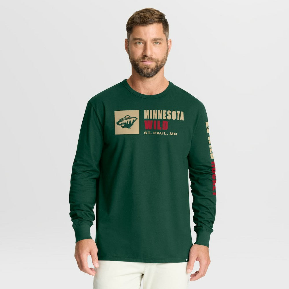 Minnesota Wild Fanatics Goal Crease Legacy Long Sleeve T-Shirt - Green T-shirts