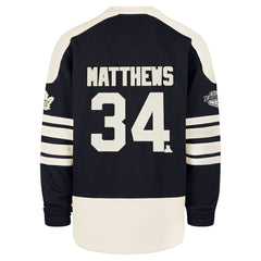 Auston Matthews Toronto Maple Leafs '47 Player Name & Number Sweep Check Eternal Lacer Sweatshirt - Navy Sweatshirts