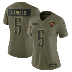 Jayden Daniels Washington Commanders Women's 2025 Salute to Service Limited Jersey - Olive on sale