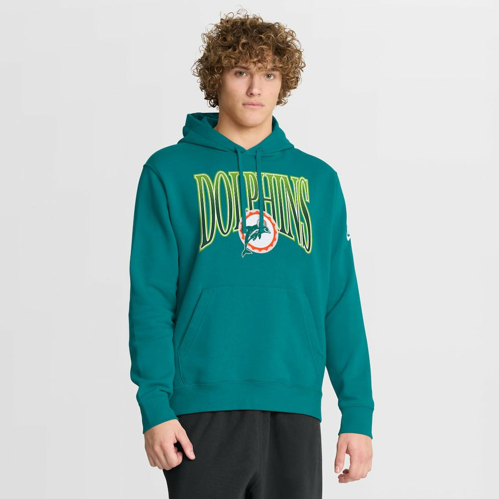 Miami Dolphins Full Blitz Club Fleece Pullover Hoodie - Aqua for sale