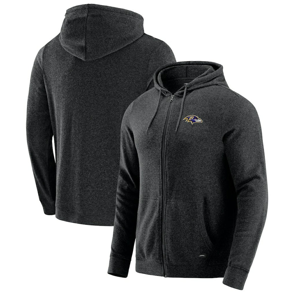 Baltimore Ravens J. Palmer Players Lounge Tri-Blend Full-Zip Hoodie - Dark Heather Gray outlet