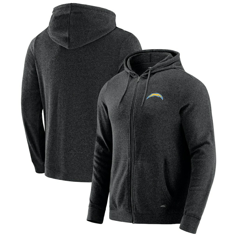 Los Angeles Chargers J. Palmer Players Lounge Tri-Blend Full-Zip Hoodie - Dark Heather Gray for sale