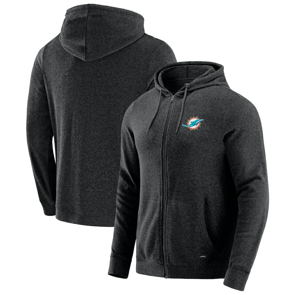 Miami Dolphins J. Palmer Players Lounge Tri-Blend Full-Zip Hoodie - Dark Heather Gray outlet