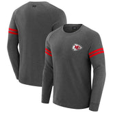 Kansas City Chiefs J. Palmer Players Lounge Raglan Tri-Blend Sweatshirt - Dark Heather Gray cheap