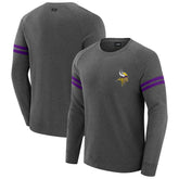 Minnesota Vikings J. Palmer Players Lounge Raglan Tri-Blend Sweatshirt - Dark Heather Gray discount