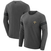 New Orleans Saints J. Palmer Players Lounge Raglan Tri-Blend Sweatshirt - Dark Heather Gray cheap