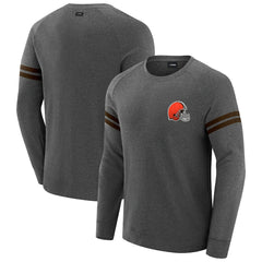 Cleveland Browns J. Palmer Players Lounge Raglan Tri-Blend Sweatshirt - Dark Heather Gray on sale
