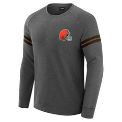 Cleveland Browns J. Palmer Players Lounge Raglan Tri-Blend Sweatshirt - Dark Heather Gray on sale