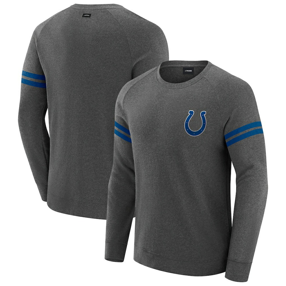 Indianapolis Colts J. Palmer Players Lounge Raglan Tri-Blend Sweatshirt - Dark Heather Gray for sale