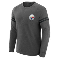 Pittsburgh Steelers J. Palmer Players Lounge Raglan Tri-Blend Sweatshirt - Dark Heather Gray cheap