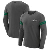 New York Jets J. Palmer Players Lounge Raglan Tri-Blend Sweatshirt - Dark Heather Gray on sale