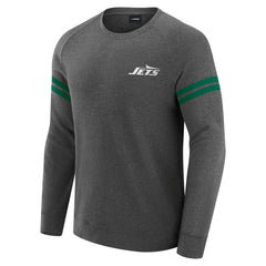 New York Jets J. Palmer Players Lounge Raglan Tri-Blend Sweatshirt - Dark Heather Gray on sale