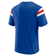 Buffalo Bills Darius Rucker Collection Distressed Throwback Shoulder Stripe T-Shirt - Royal for sale
