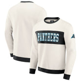 Carolina Panthers Darius Rucker Collection Colorblock Pullover Sweatshirt - Cream for sale