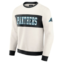 Carolina Panthers Darius Rucker Collection Colorblock Pullover Sweatshirt - Cream for sale