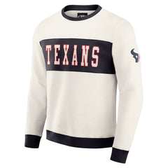 Houston Texans Darius Rucker Collection Colorblock Pullover Sweatshirt - Cream discount