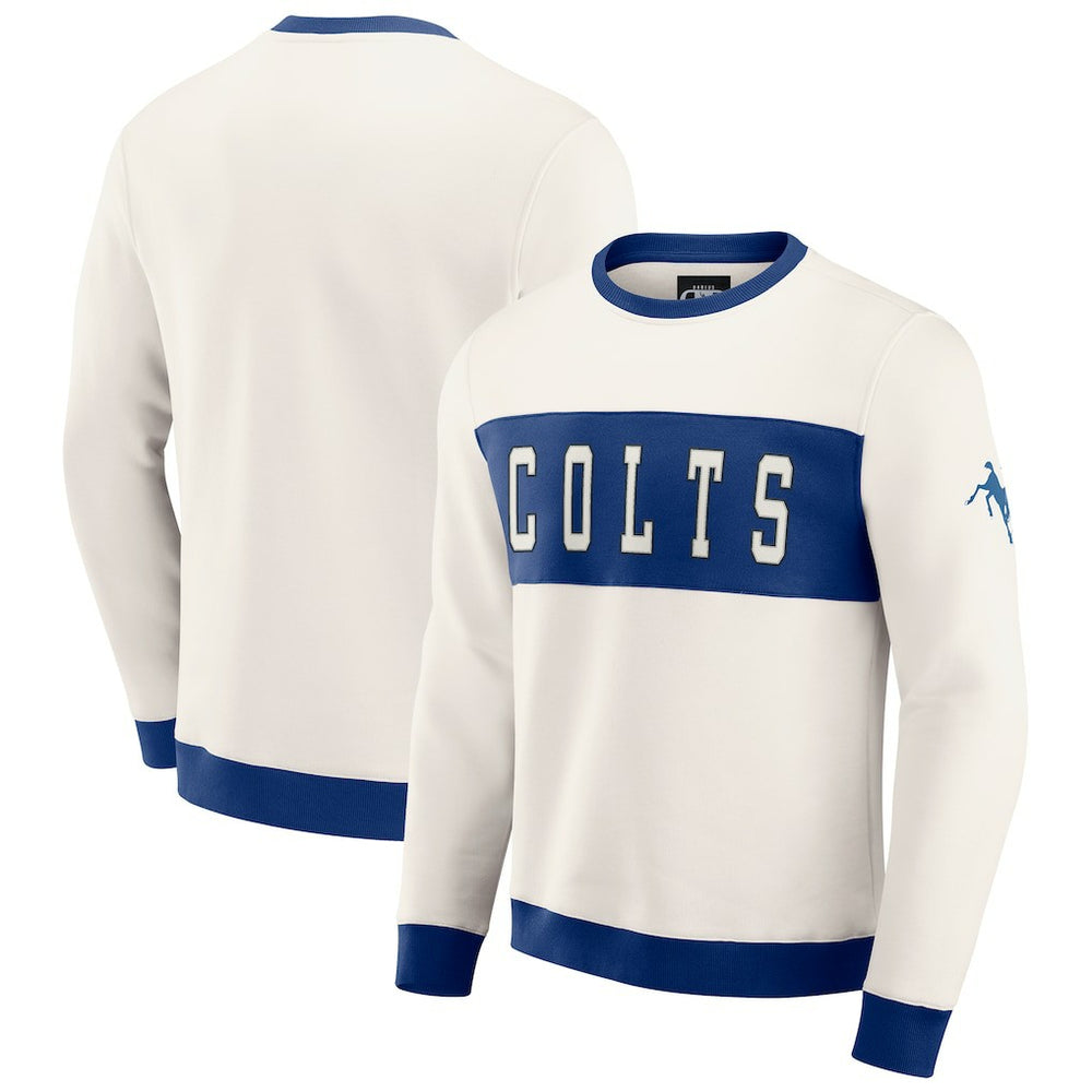 Indianapolis Colts Darius Rucker Collection Colorblock Pullover Sweatshirt - Cream sale