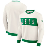 New York Jets Darius Rucker Collection Colorblock Pullover Sweatshirt - Cream on sale