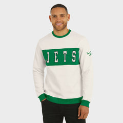 New York Jets Darius Rucker Collection Colorblock Pullover Sweatshirt - Cream on sale