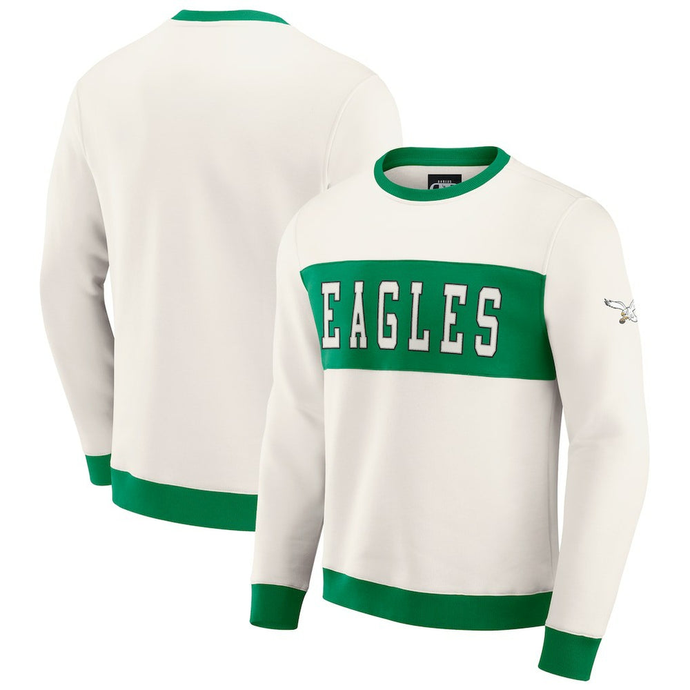 Philadelphia Eagles Darius Rucker Collection Colorblock Pullover Sweatshirt - Cream outlet