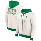 New York Jets Darius Rucker Collection Distressed Graphics Full-Zip Hoodie - Cream online