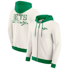 New York Jets Darius Rucker Collection Distressed Graphics Full-Zip Hoodie - Cream online