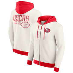San Francisco 49ers Darius Rucker Collection Distressed Graphics Full-Zip Hoodie - Cream cheap