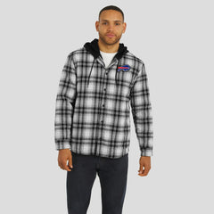 Buffalo Bills NFL x Darius Rucker Collection Plaid Flannel Quilted Full-Snap Hooded Shacket - Black discount